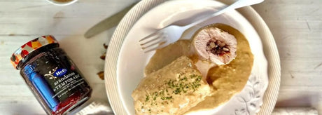 Pavo relleno con mermelada de arándanos