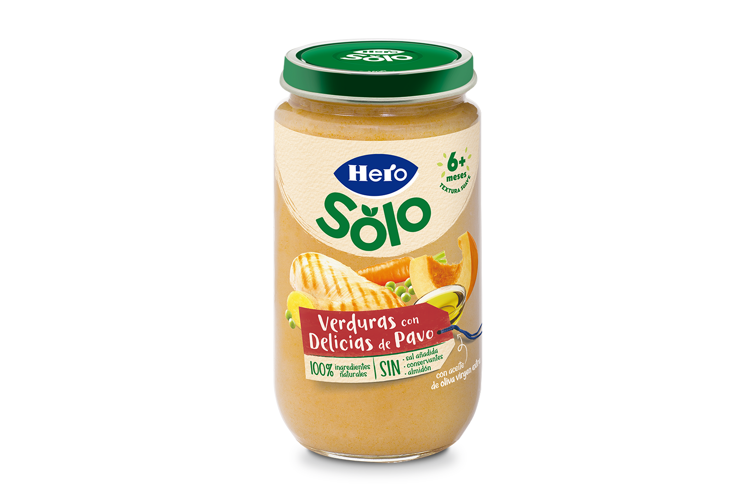 Receta de tarrito casero de verduras con delicias de pavo