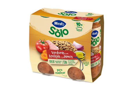 Receta de tarrito casero de lentejas con verduras y jamón