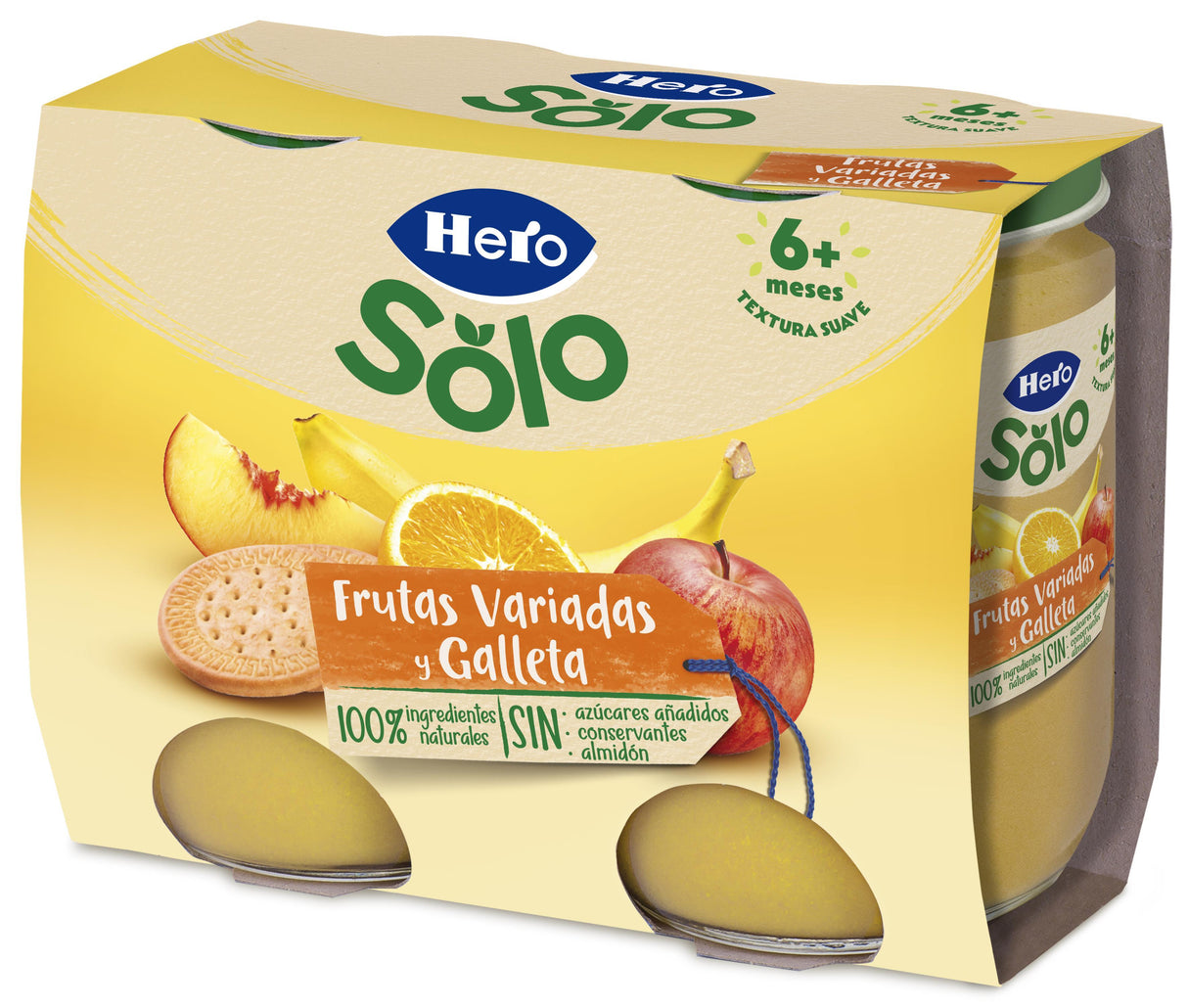 Tarrito Hero Solo frutas variadas y galletas