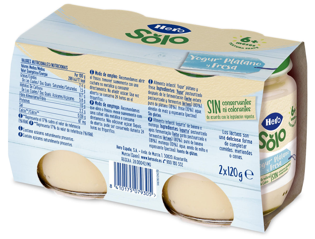 Iogurte Hero Baby banana e morango