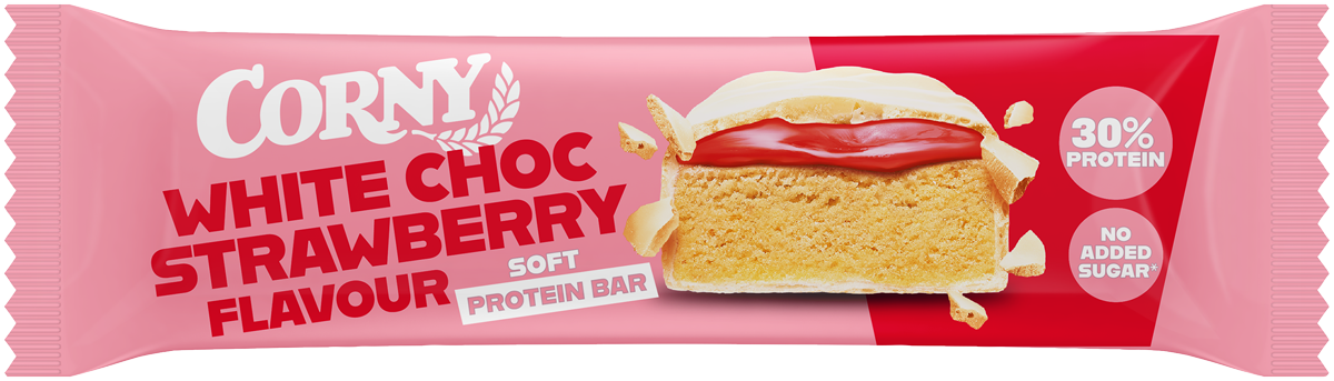 Barrita Corny Protein soft chocolate blanco y fresa Pack 12 unidades