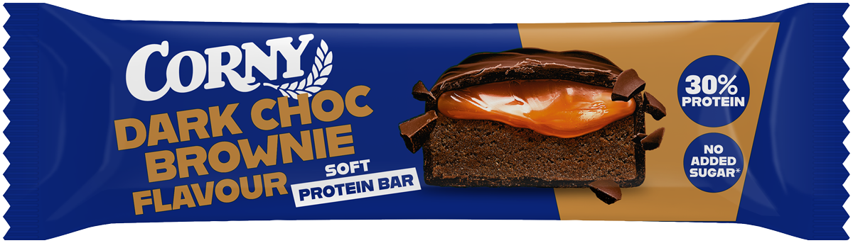 Barrita Corny Protein soft chocolate negro con brownie Pack 12 unidades