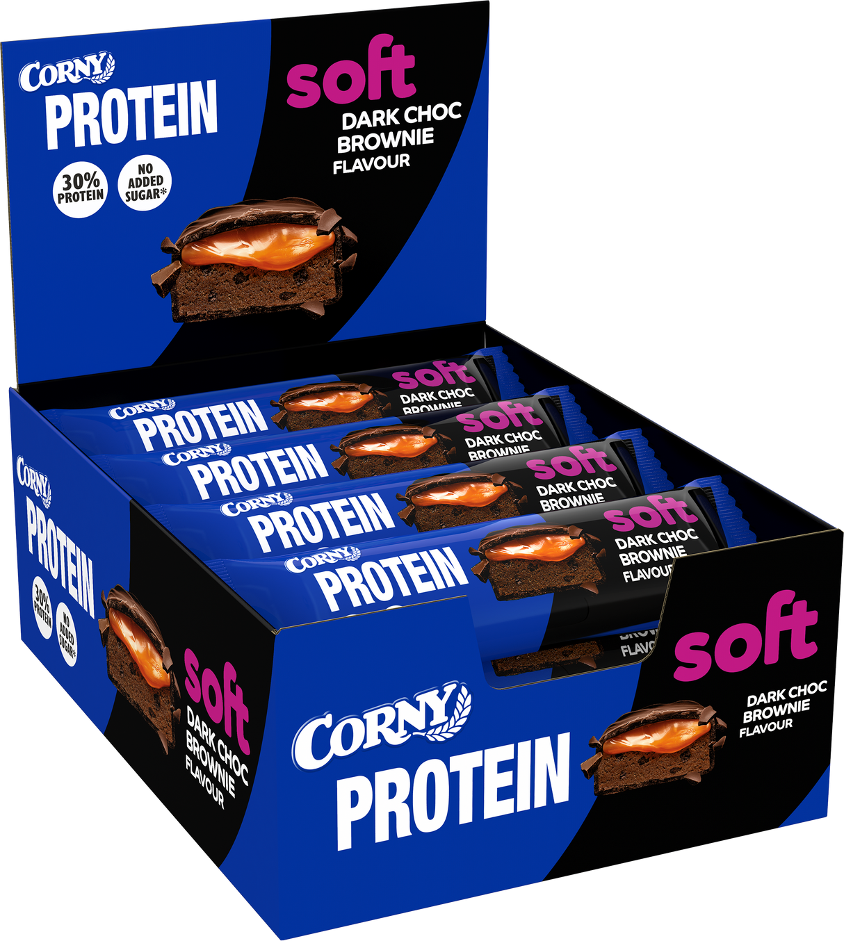 Barrita Corny Protein soft chocolate negro con brownie