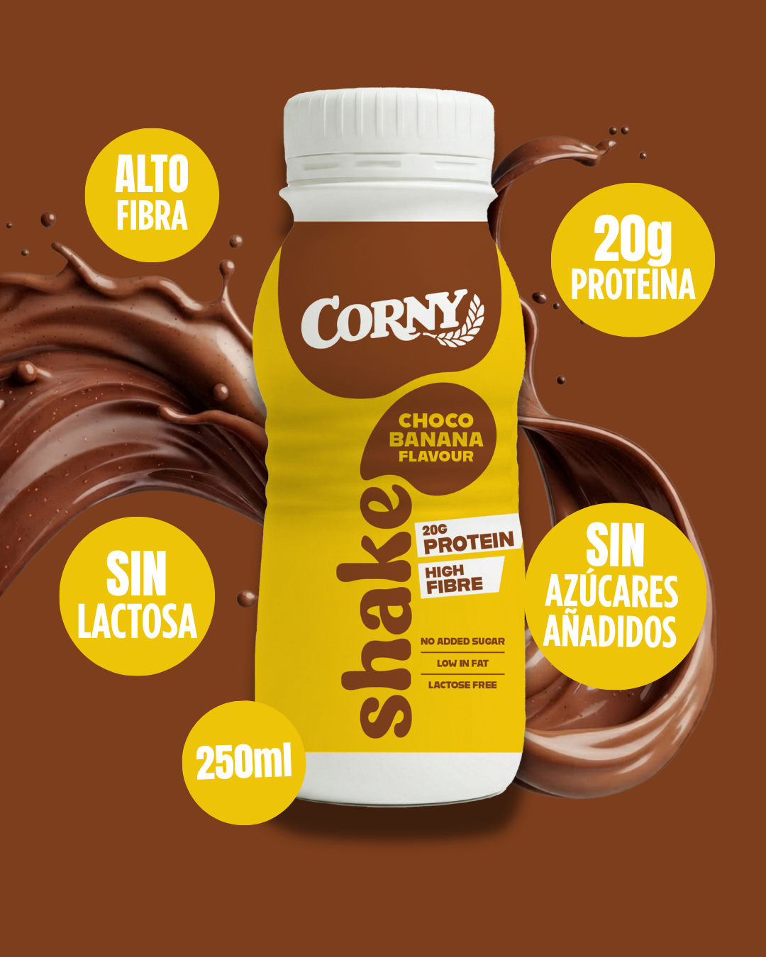 Batido de proteínas Corny chocolate y plátano