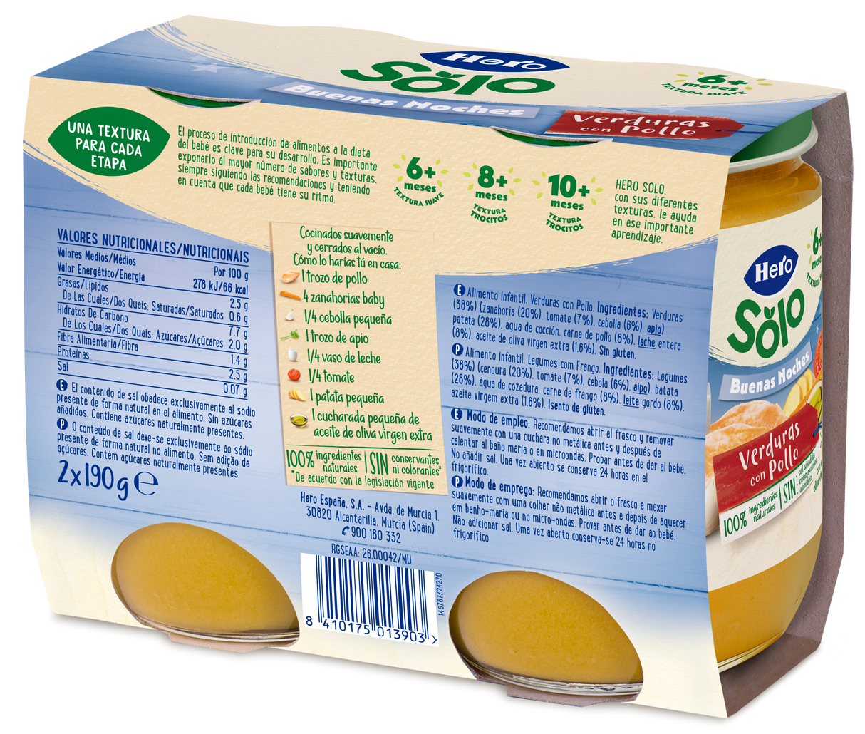 Tarrito Hero Solo verduras con pollo
