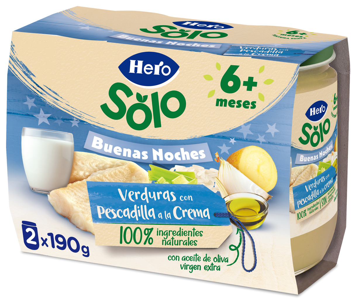 Tarrito Hero Solo verduras con pescadilla a la crema