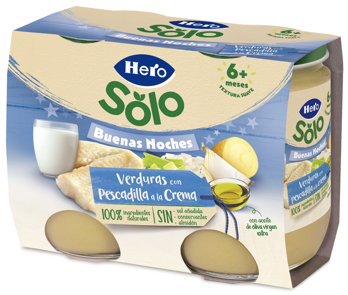 Tarrito Hero Solo verduras con pescadilla a la crema