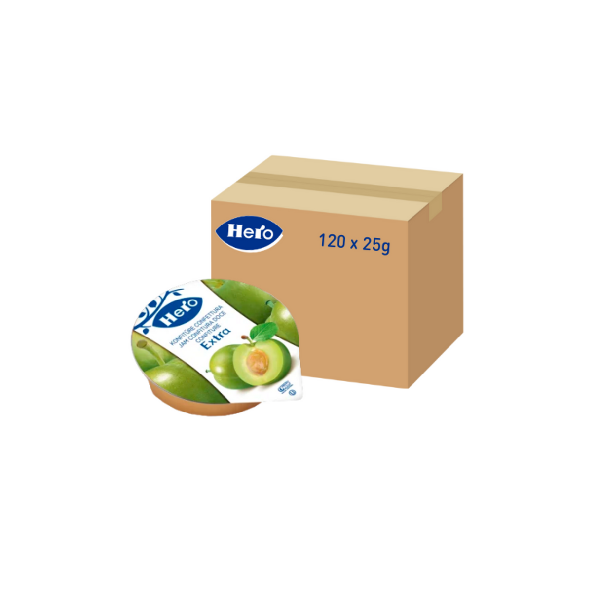 Porções de geléia de ameixa Hero