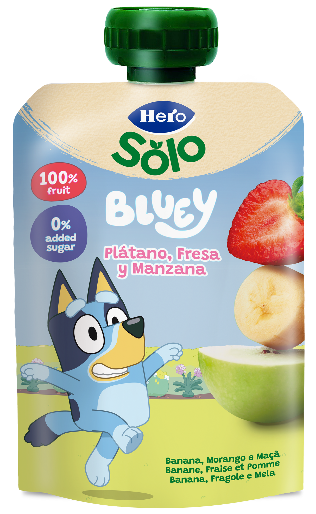 Bolsita Hero Solo plátano fresa y manzana Bluey