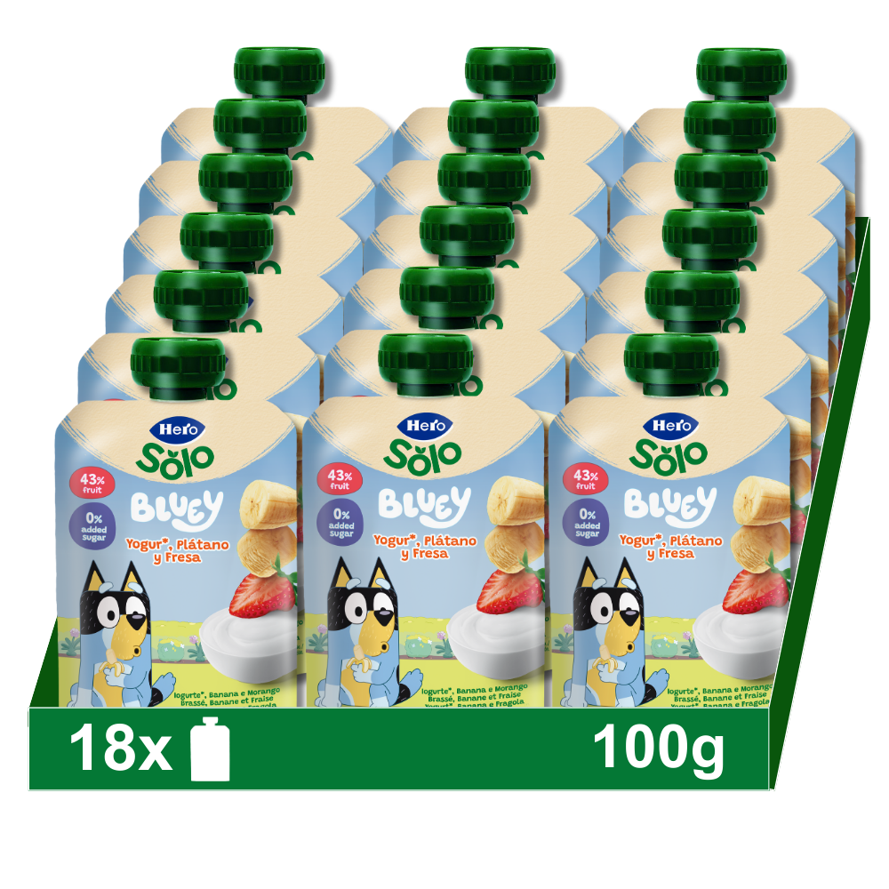 Bolsita Hero Solo yogur plátano y fresa Bluey