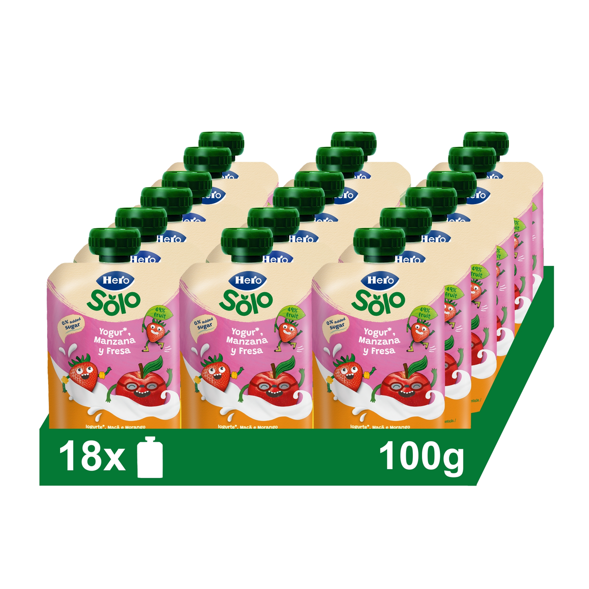 Bolsita Hero Solo yogur con manzana y fresa