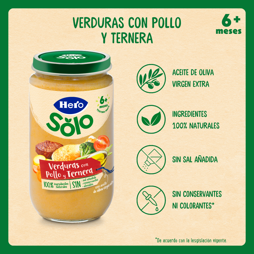 Tarrito Hero Solo verduras con pollo y ternera