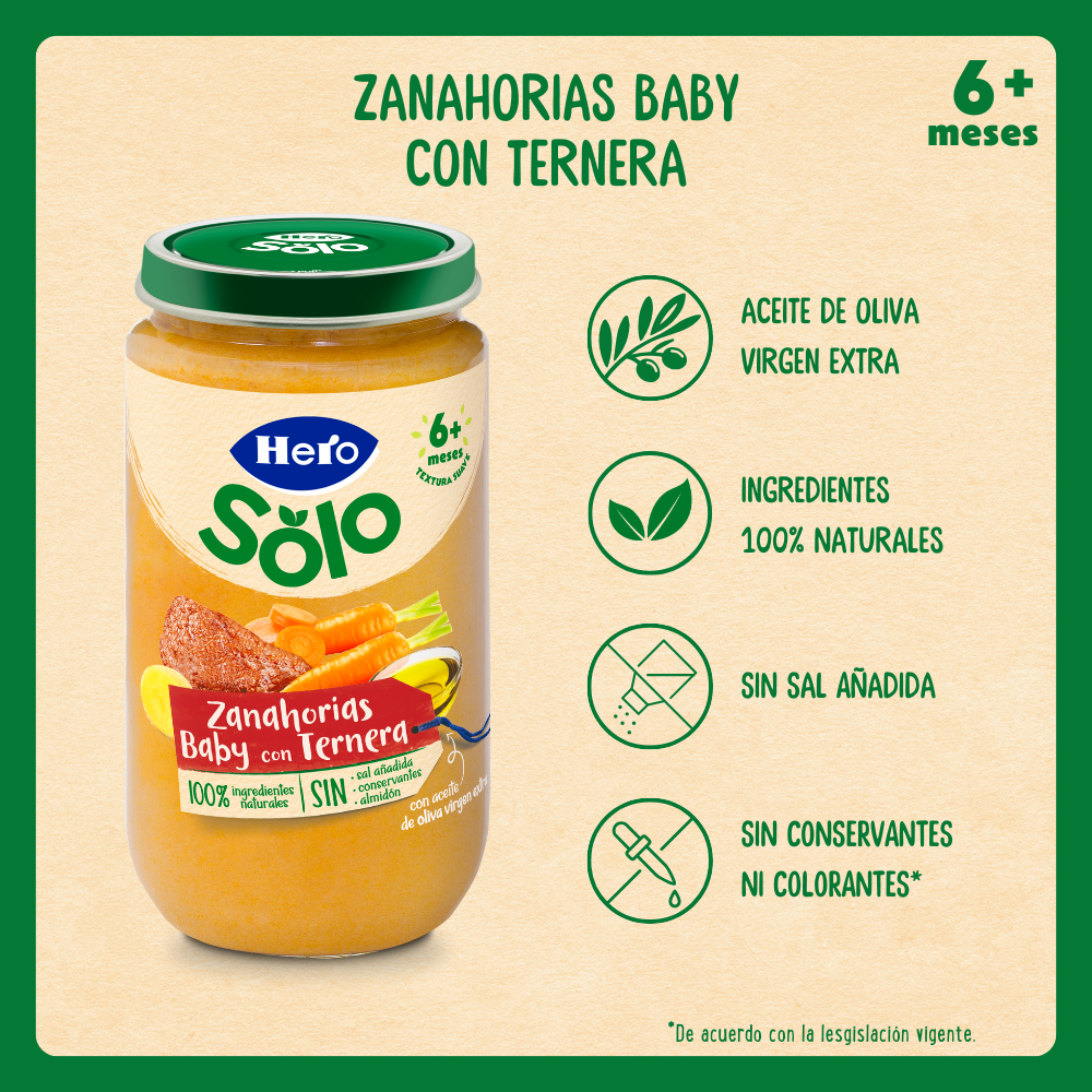 Tarrito Hero Solo zanahorias baby con ternera