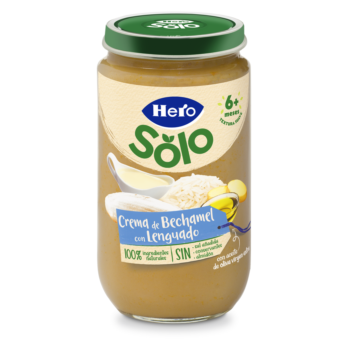 Pote Hero Baby de creme bechamel com sola