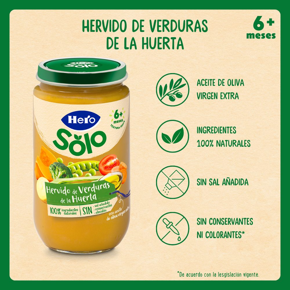 Hero Baby pote de legumes cozidos da horta