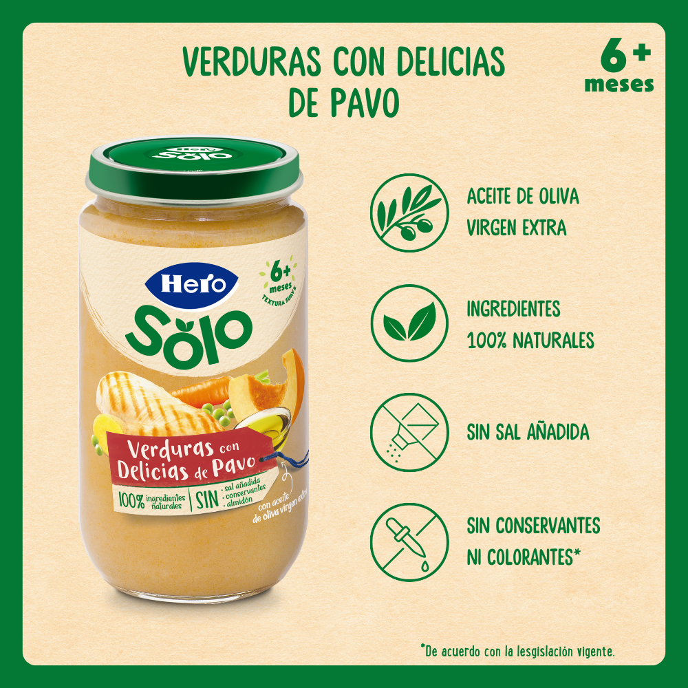 Tarrito Hero Solo verduras con delicias de pavo