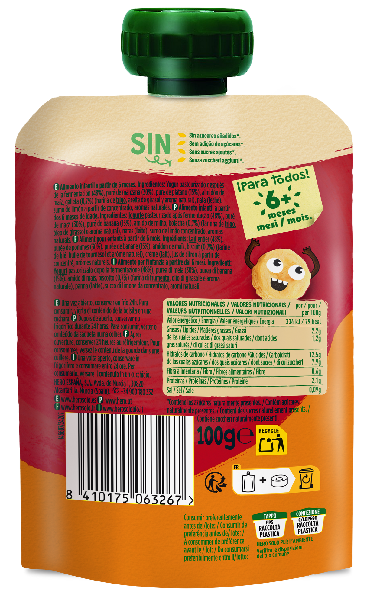 Bolsita Hero Solo Yogur con Fruta y Cookies