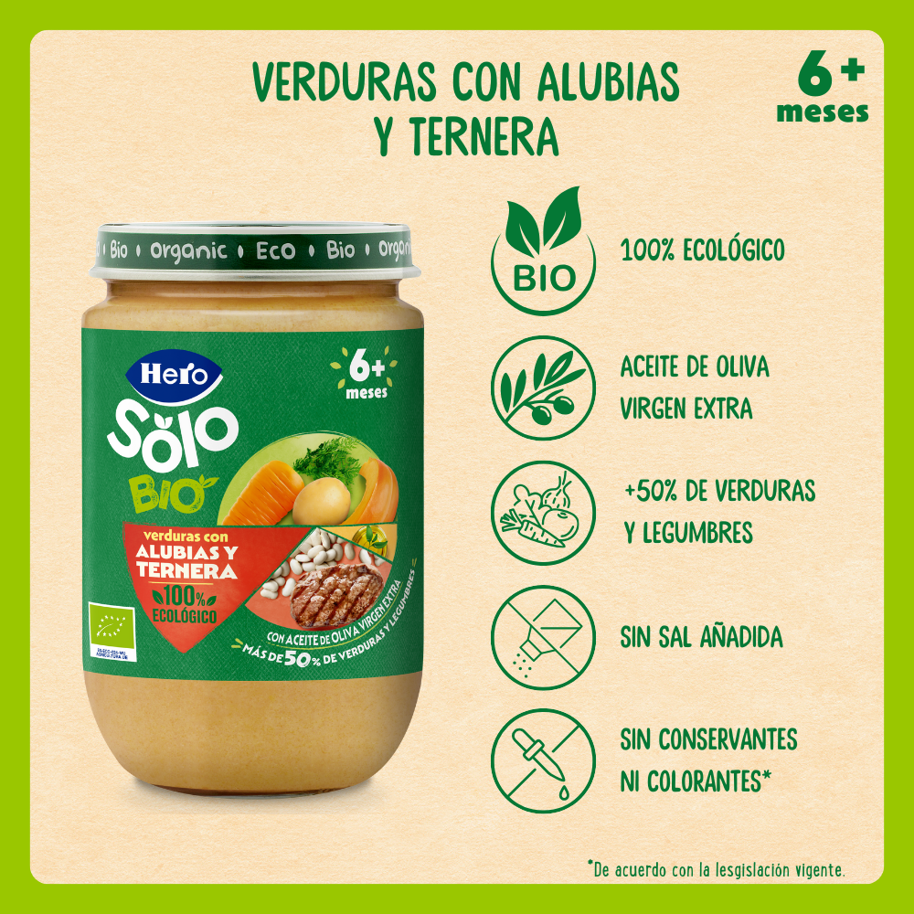 Boião Hero Solo Bio legumes com feijão e vitela