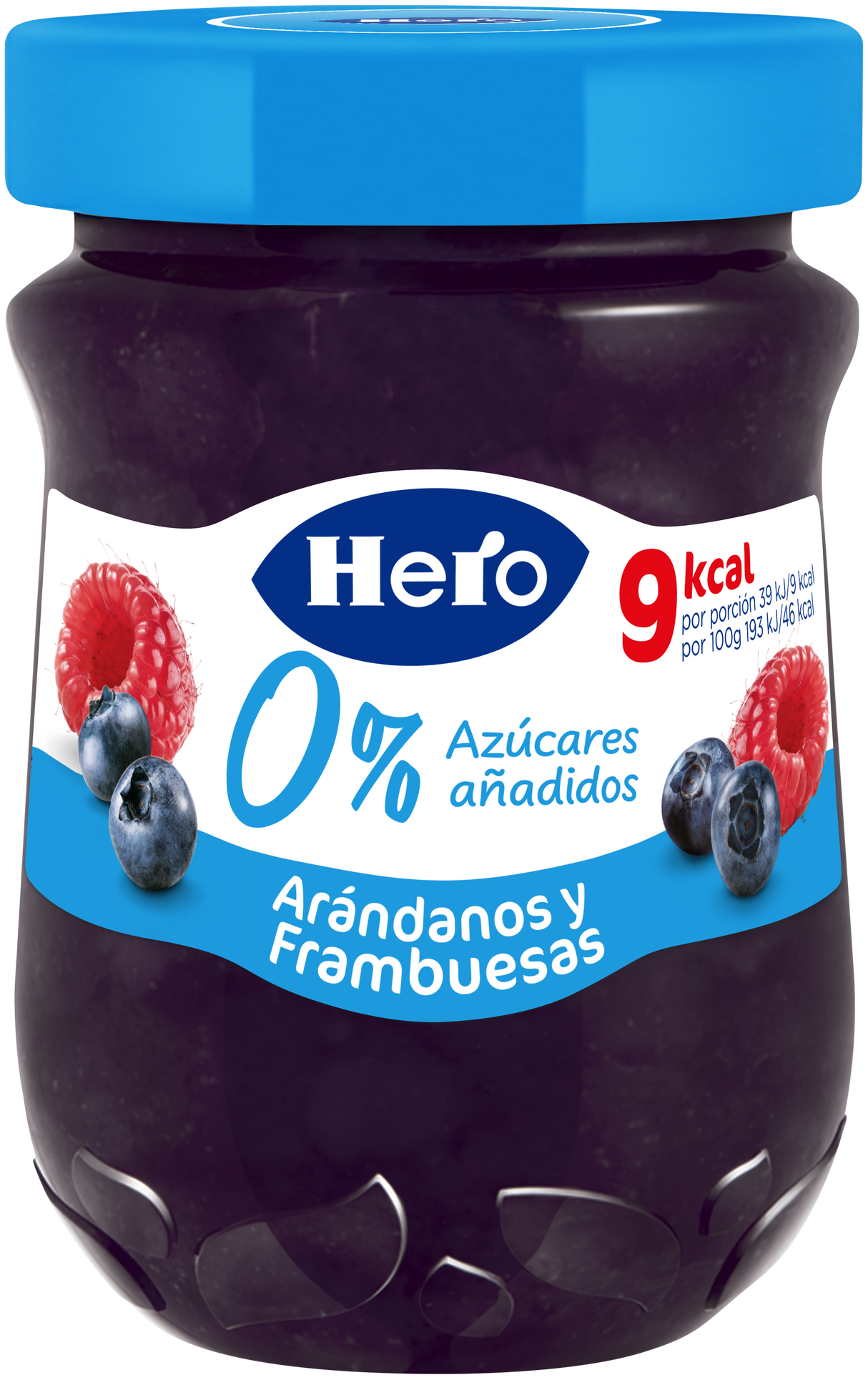 Mermelada Hero sin azúcar añadido arándano y frambuesa