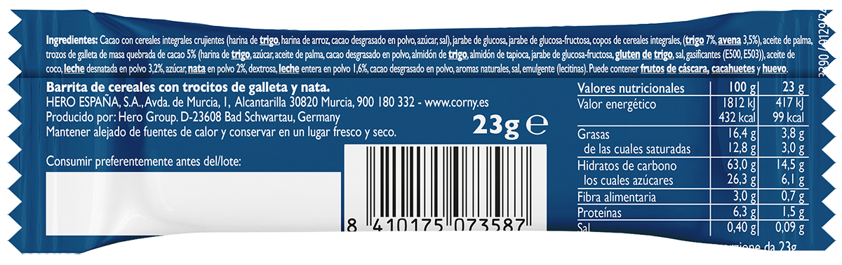 Barrita Corny cookies & cream