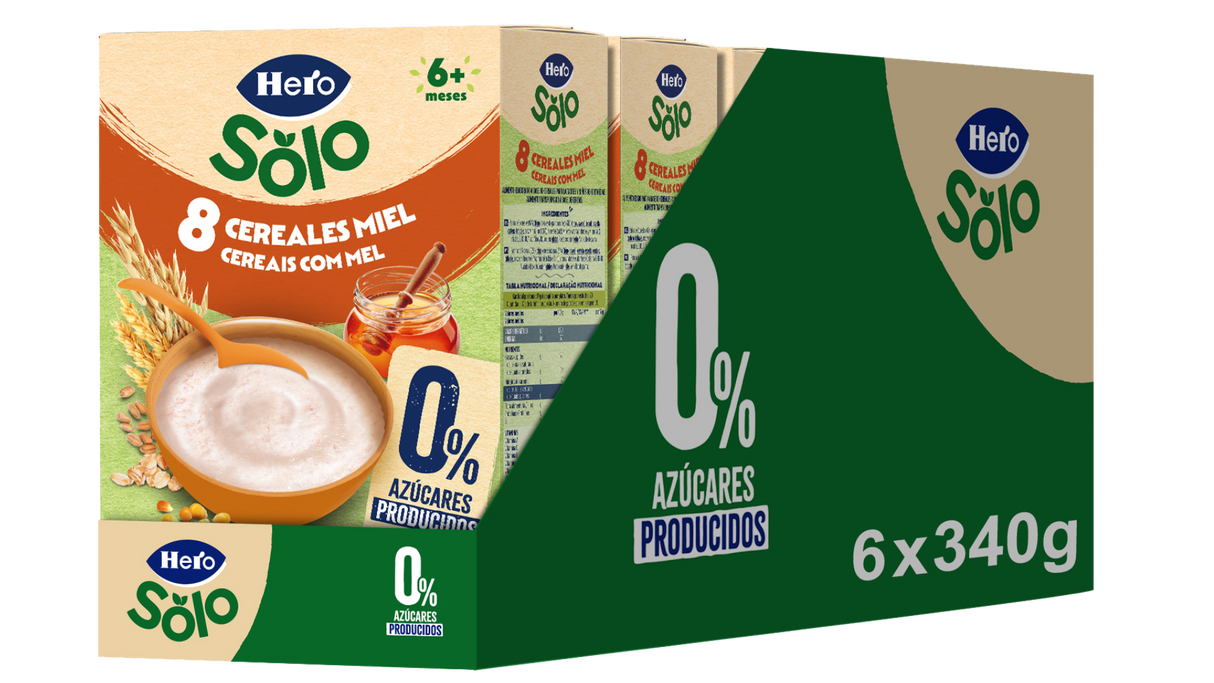 Papilla Hero Solo 8 cereales con miel