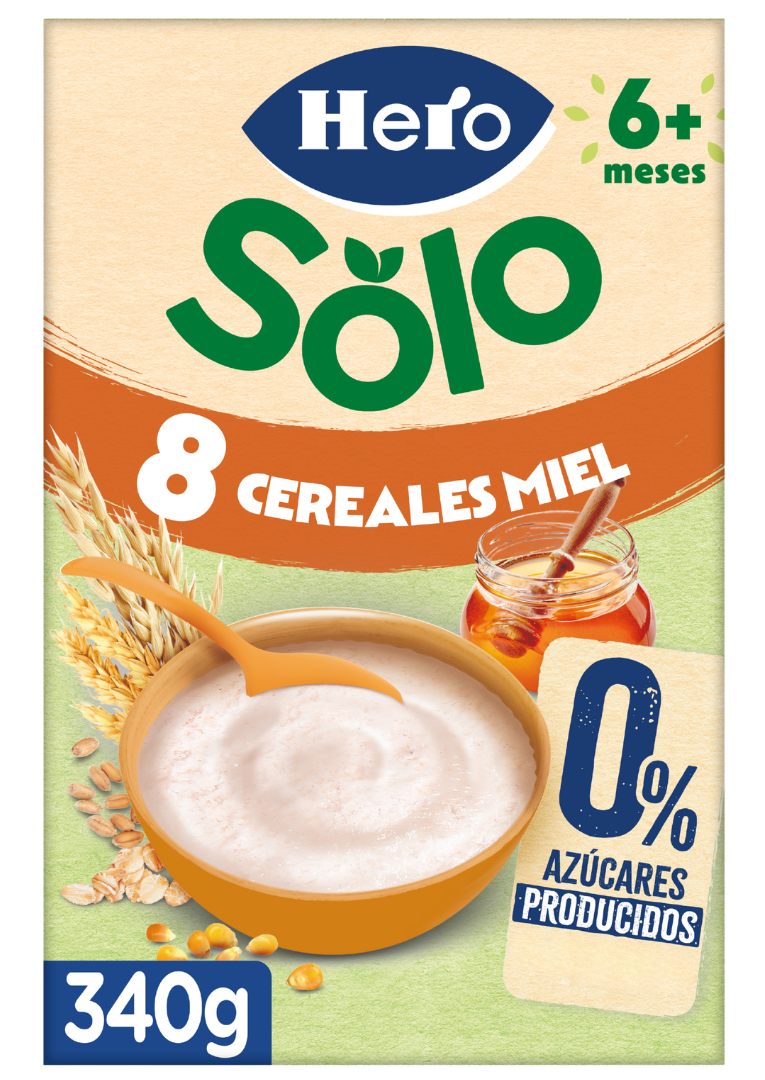 Papilla Hero Solo 8 cereales con miel