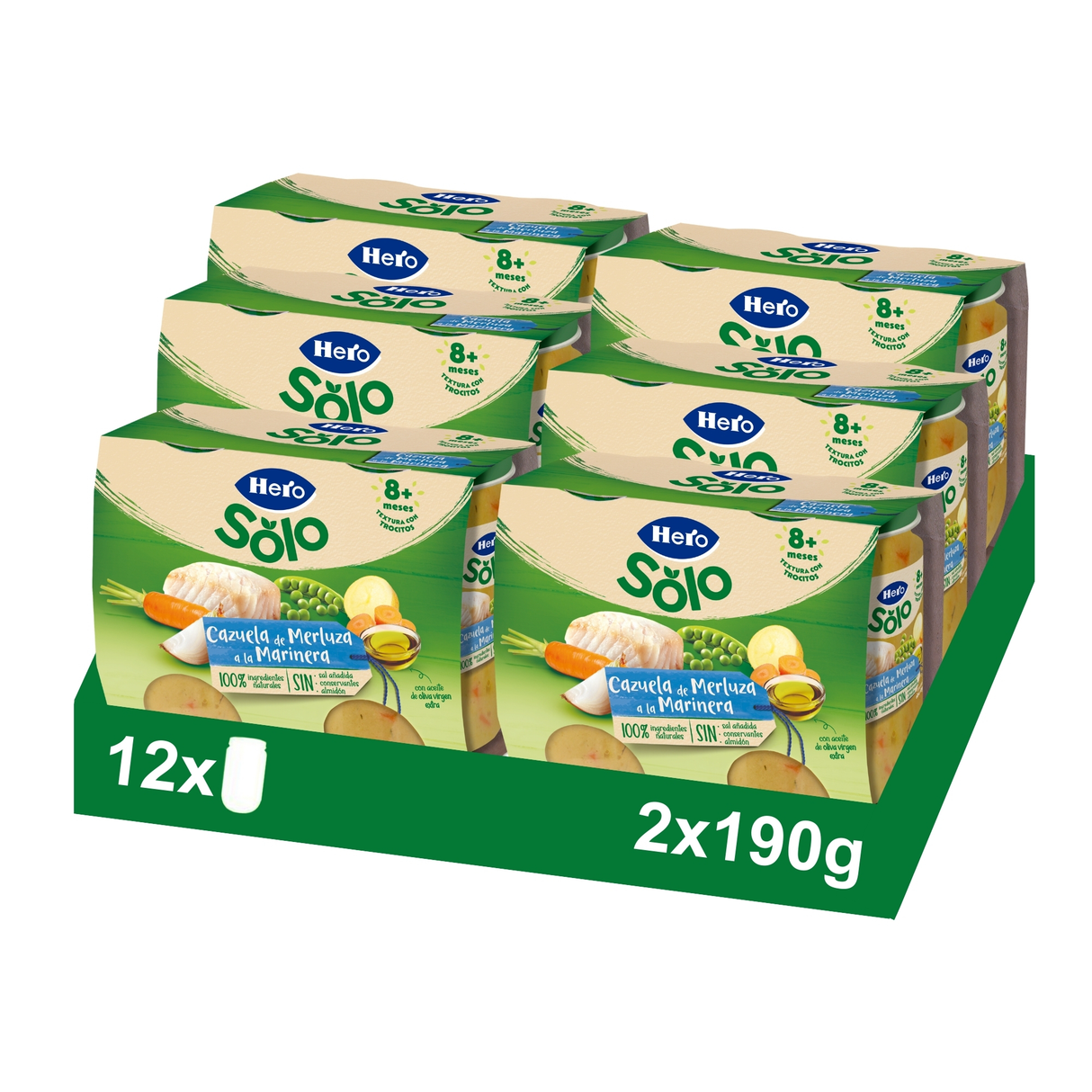 Pote Hero Baby de caçarola de pescada com frutos do mar