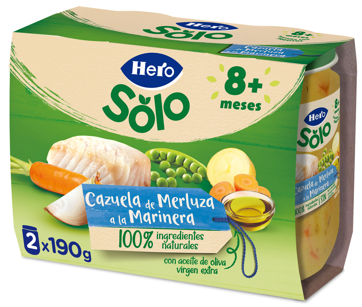 Pote Hero Baby de caçarola de pescada com frutos do mar