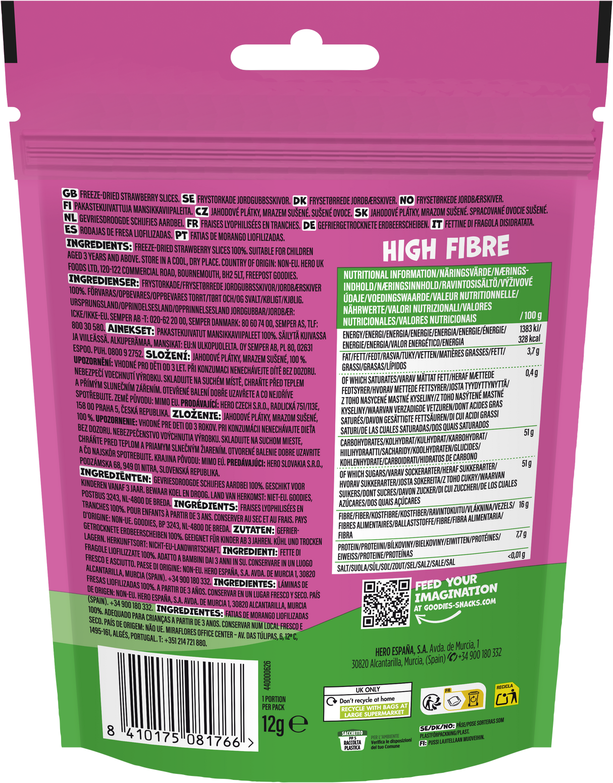 Snacks Goodies Chips de fresa