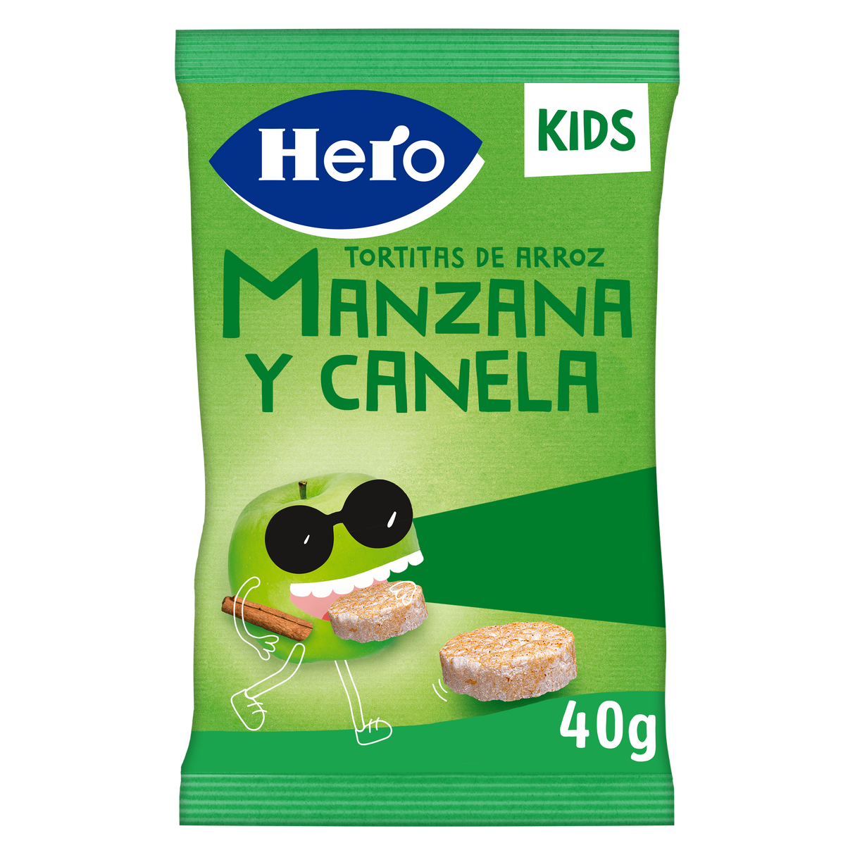 Snacks Hero Kids tortitas manzana y canela
