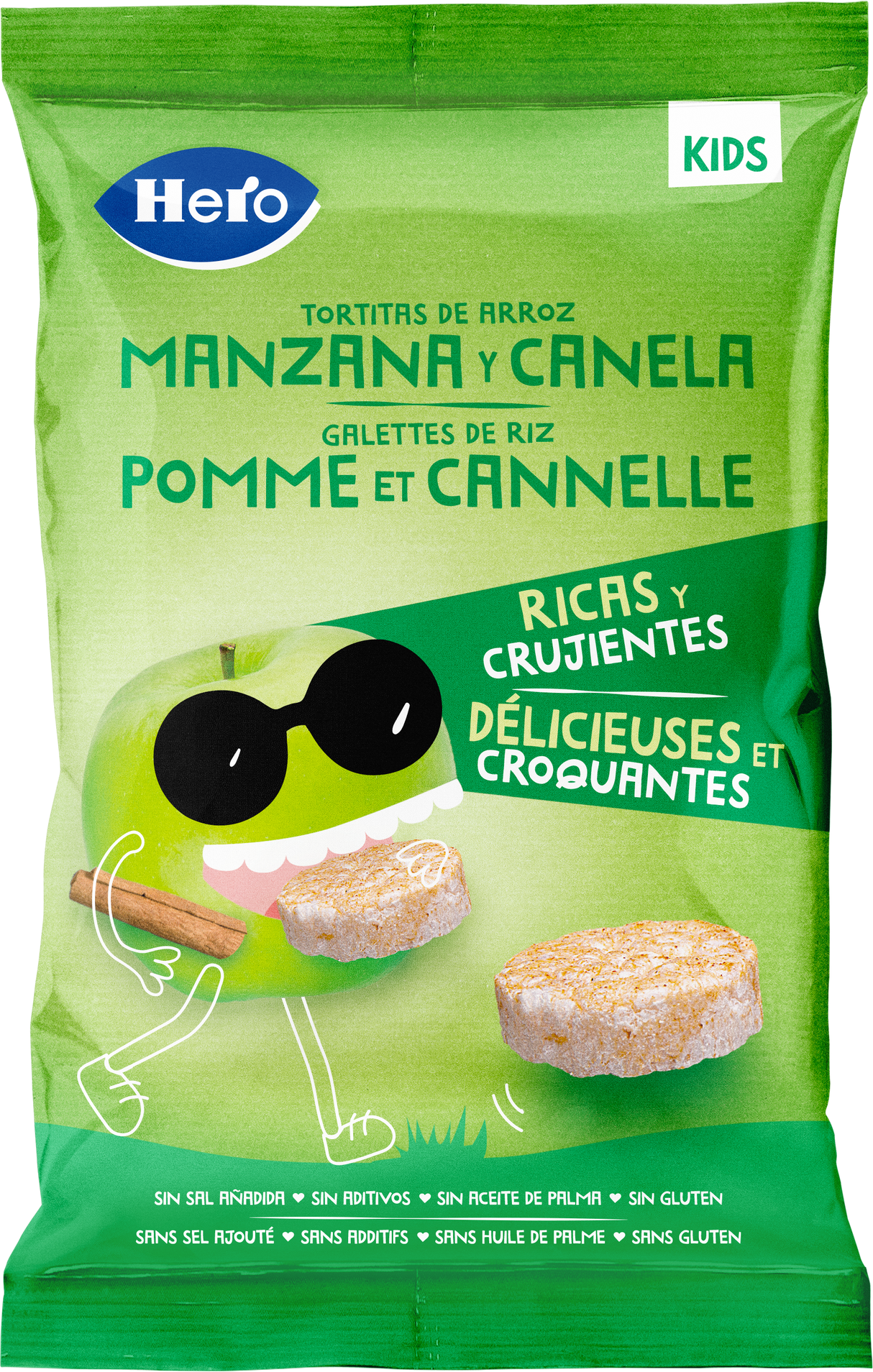 Snacks Hero Kids tortitas manzana y canela