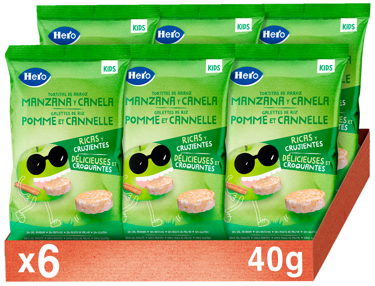 Snacks Hero Kids tortitas manzana y canela
