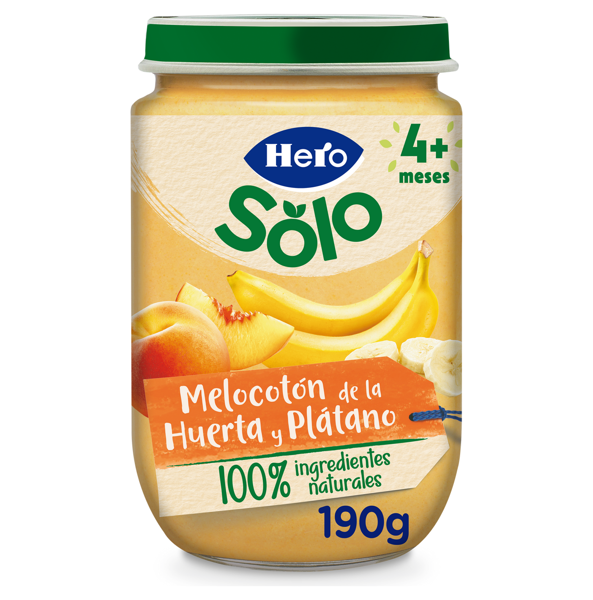 Pote de pêssego e banana do jardim Hero Baby