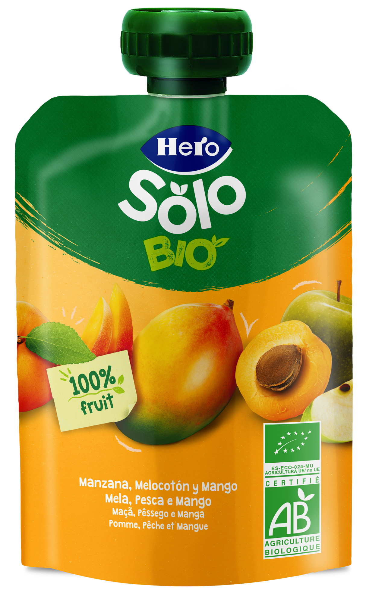 Bolsita Hero Solo Bio manzana melocotón y mango