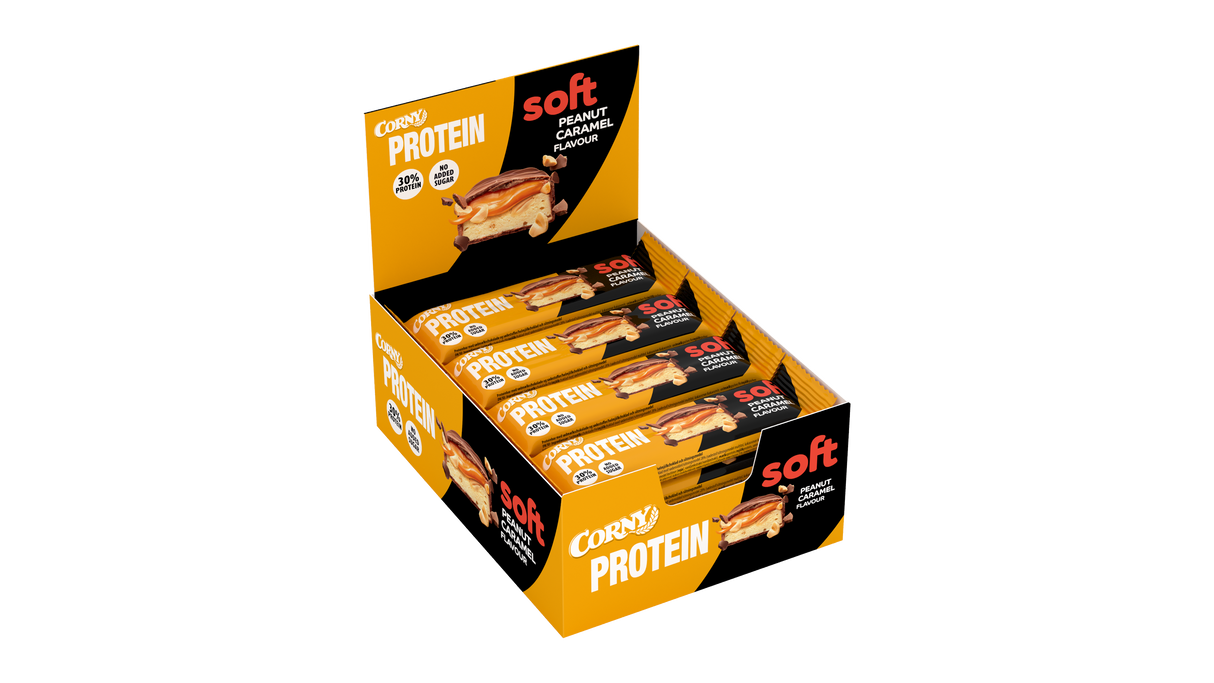 Barrita Corny Protein soft cacahuetes y caramelo