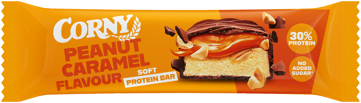 Barrita Corny Protein soft cacahuetes y caramelo Pack 12 unidades