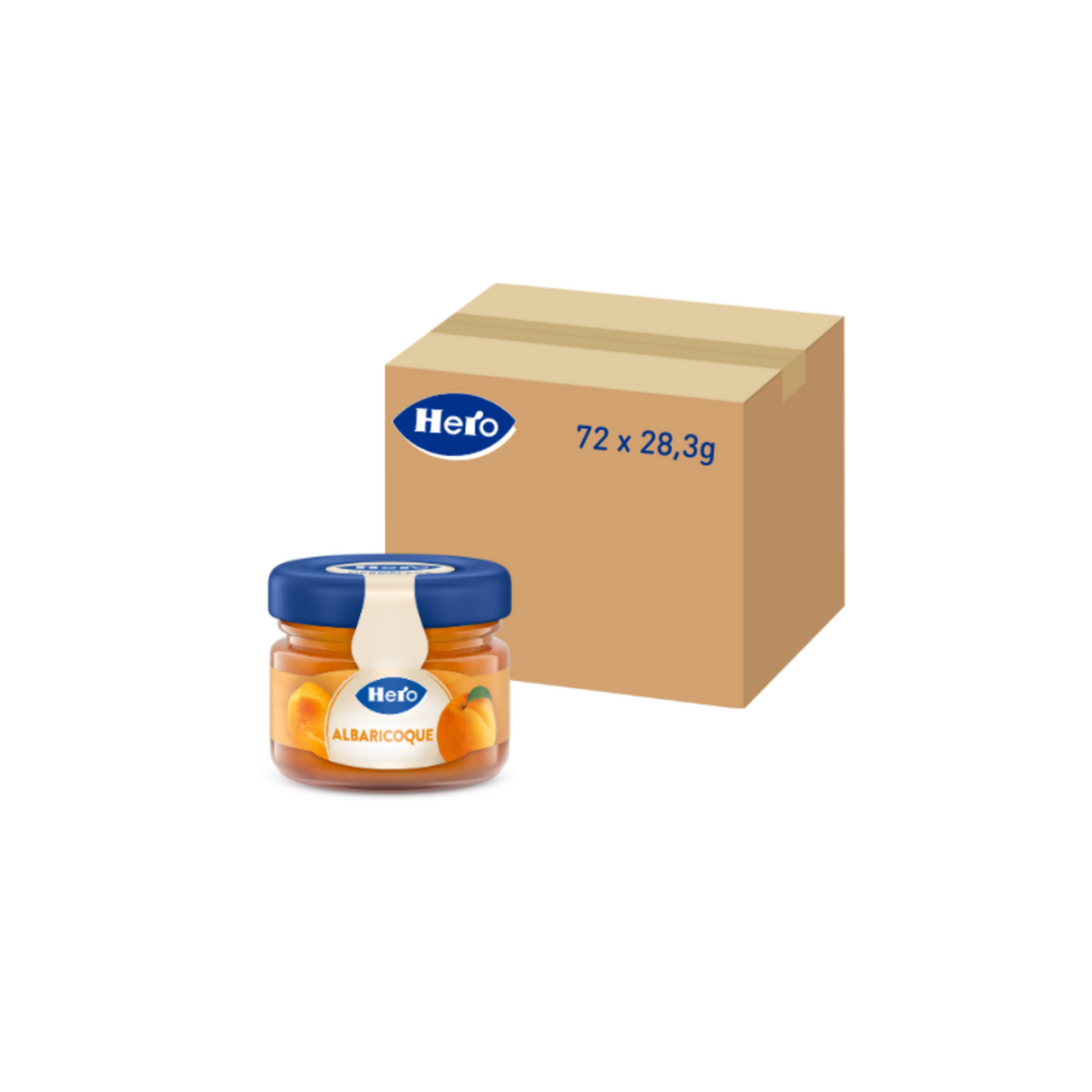 Geléia de damasco Hero em uma jarra pequena