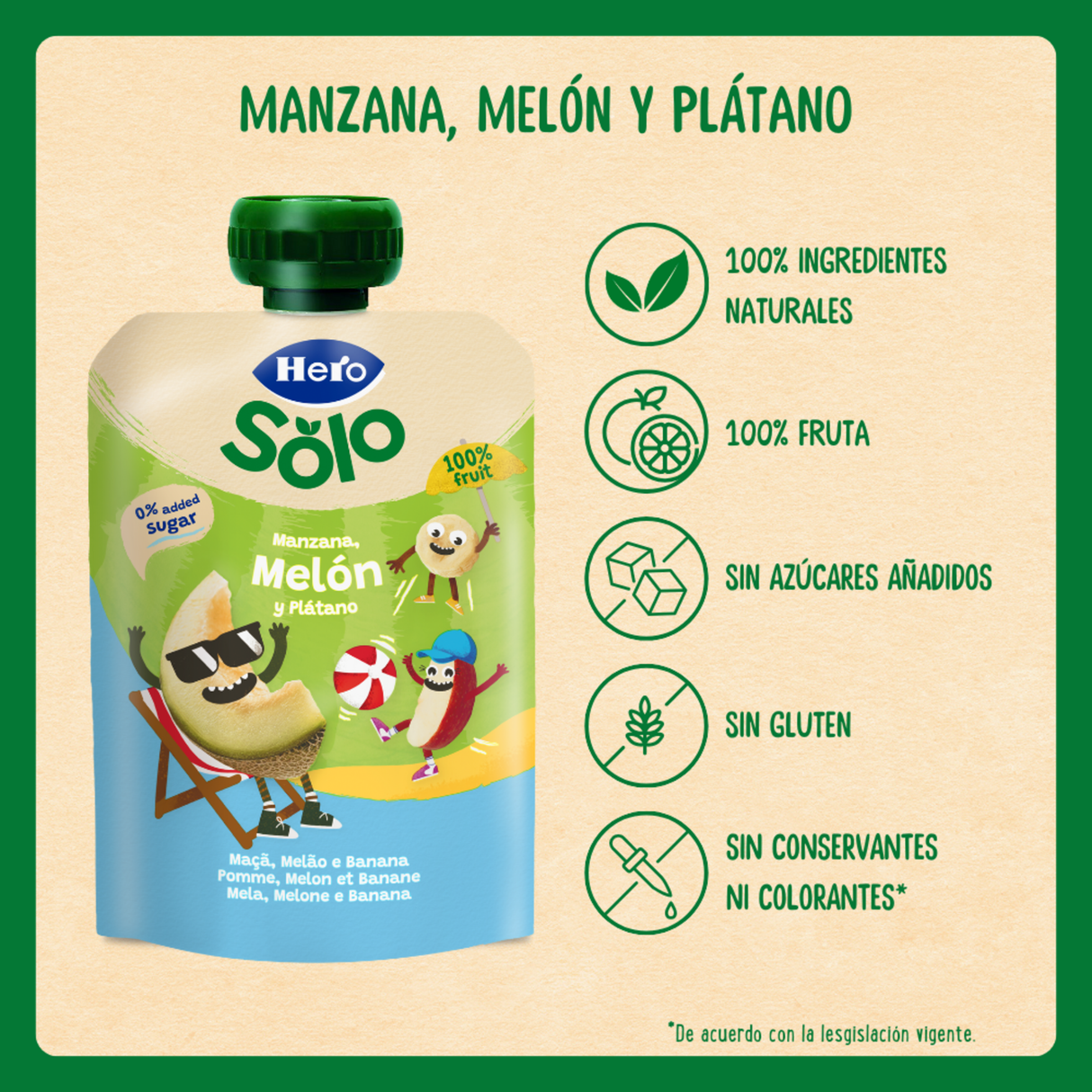 Bolsita Hero Solo Manzana Melón y Plátano
