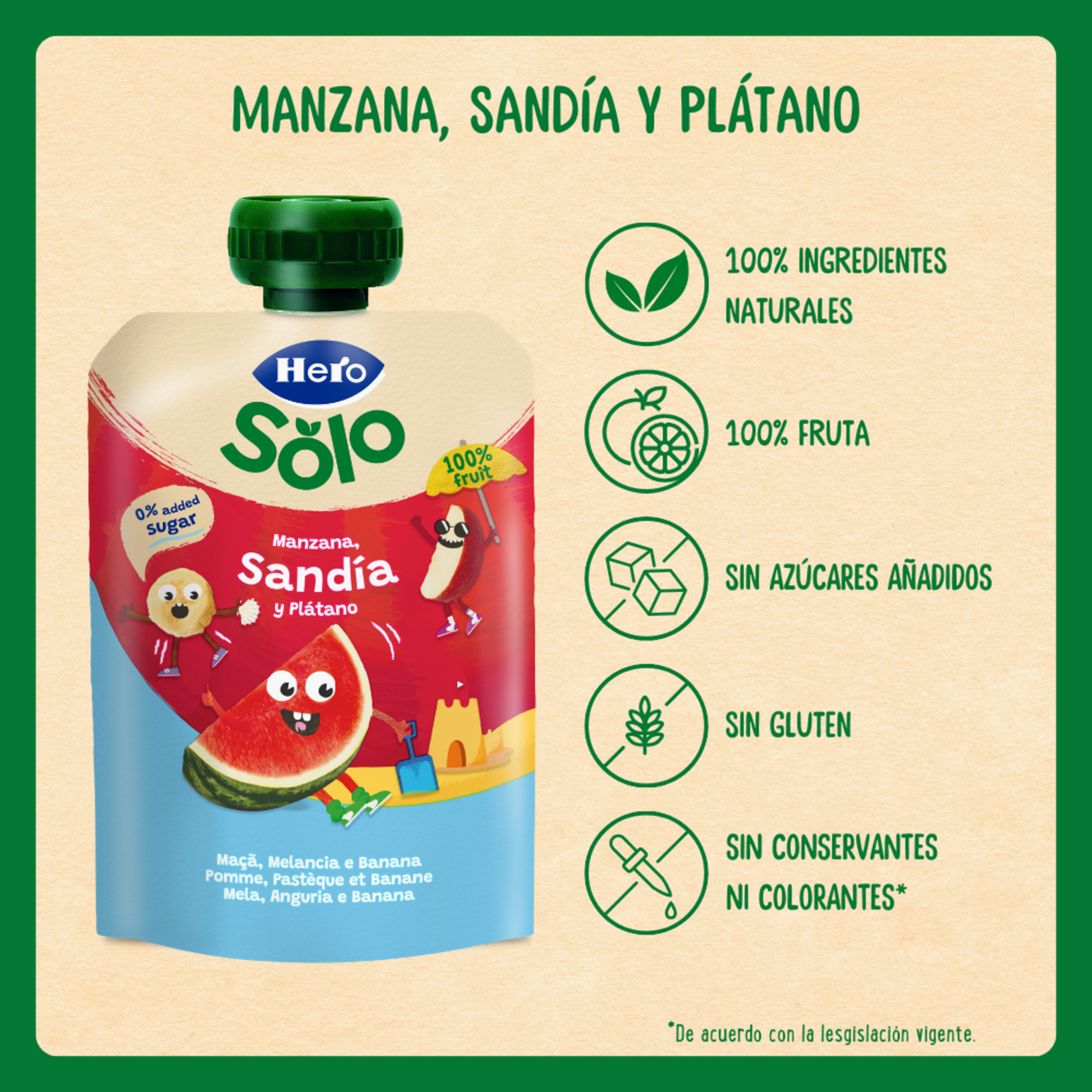 Bolsita Hero Solo Manzana Sandía y Plátano