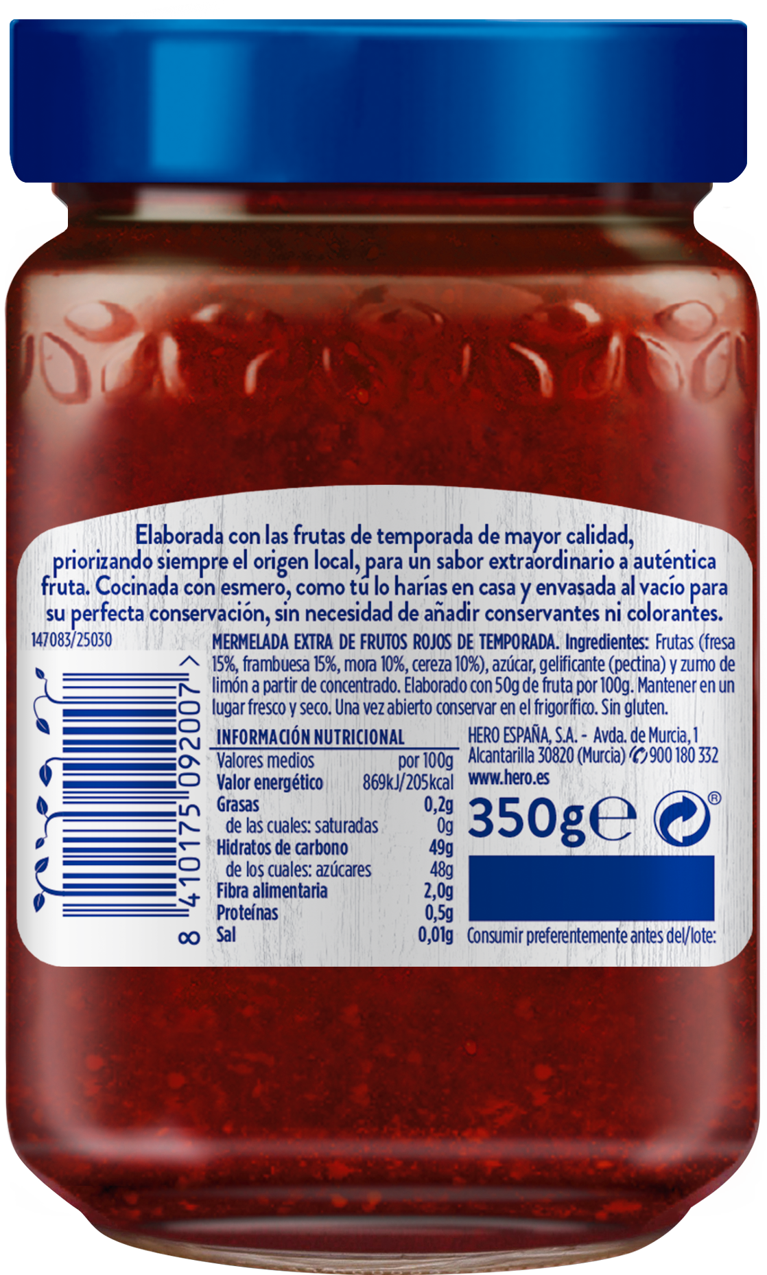 Mermelada Hero Temporada Frutos Rojos