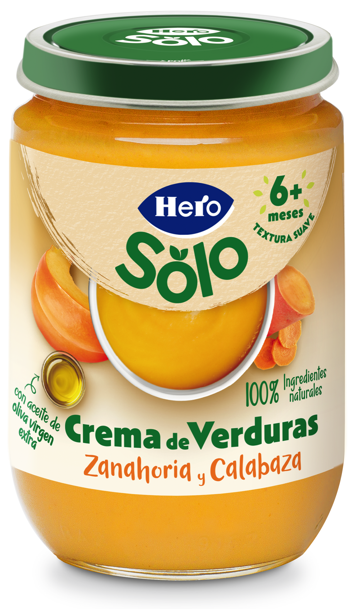 Tarrito Hero Solo crema de verduras zanahoria y calabaza