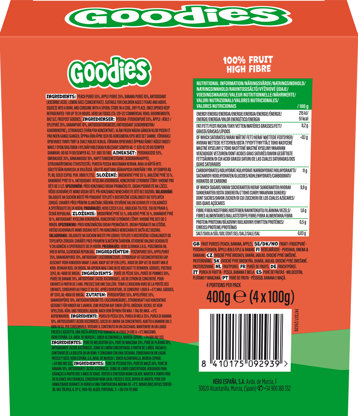 Bolsitas Goodies melocotón plátano y manzana