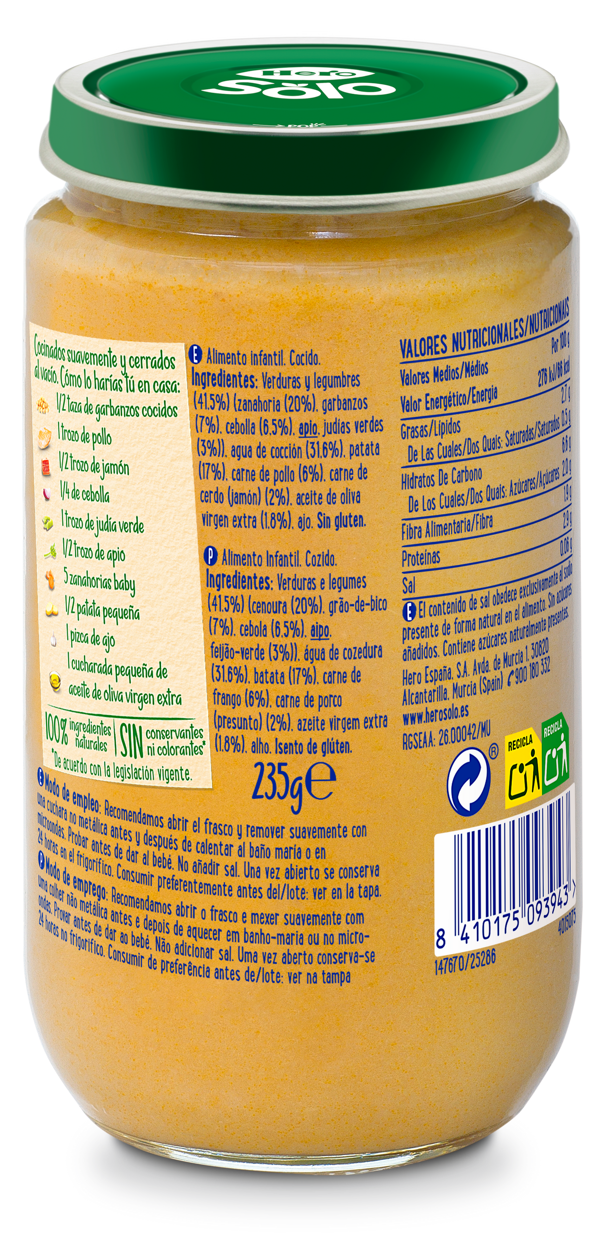 Tarrito Hero Solo Cocido