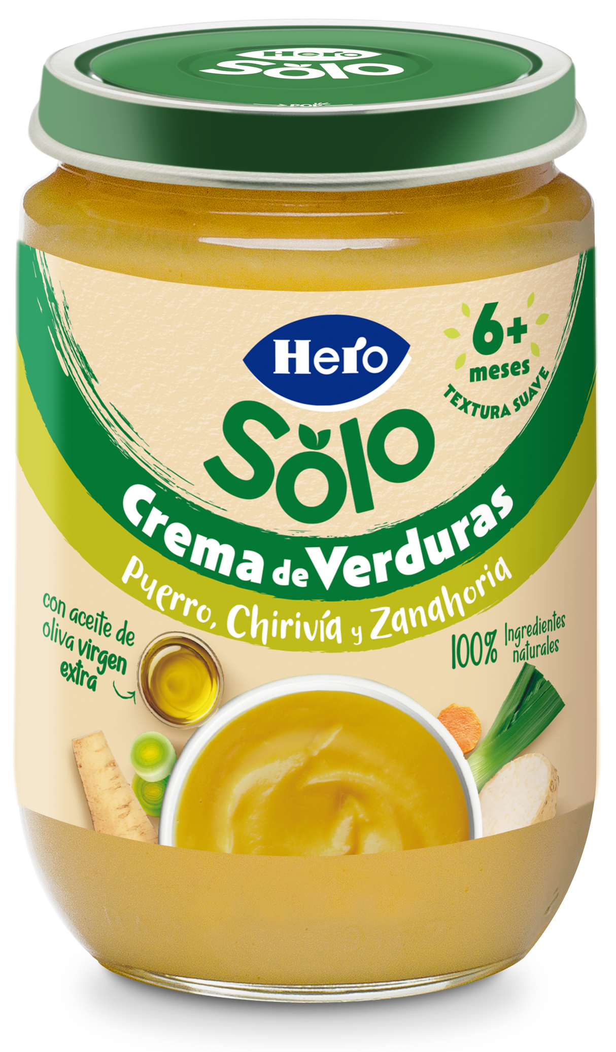 Tarrito Hero Solo crema de verduras puerro, chirivía y zanahoria
