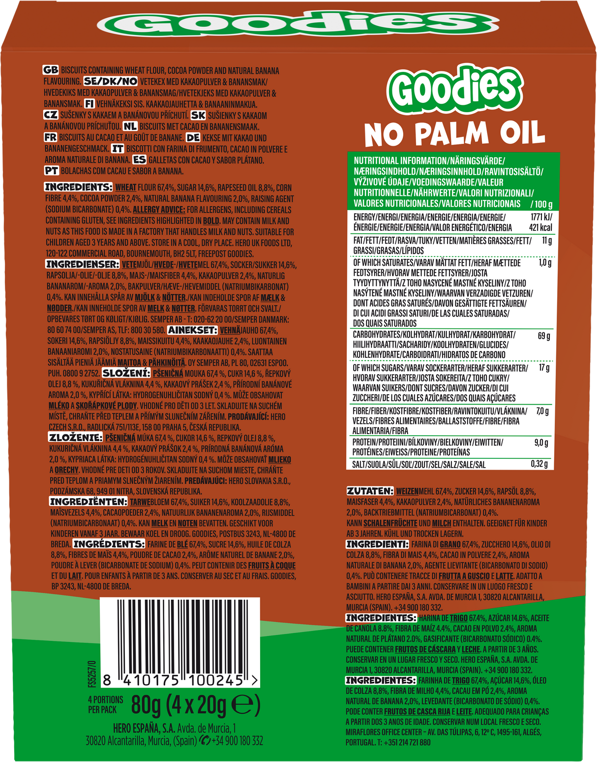 Galleta Goodies chocolate y plátano