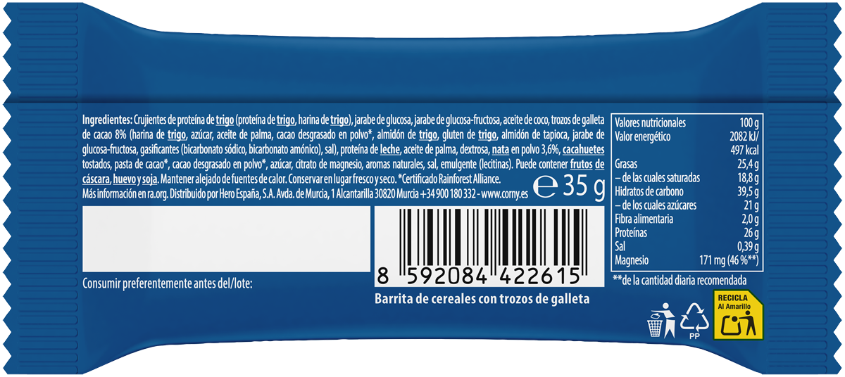 Barrita Corny Protein Crunch & Cream Cookies & Cream