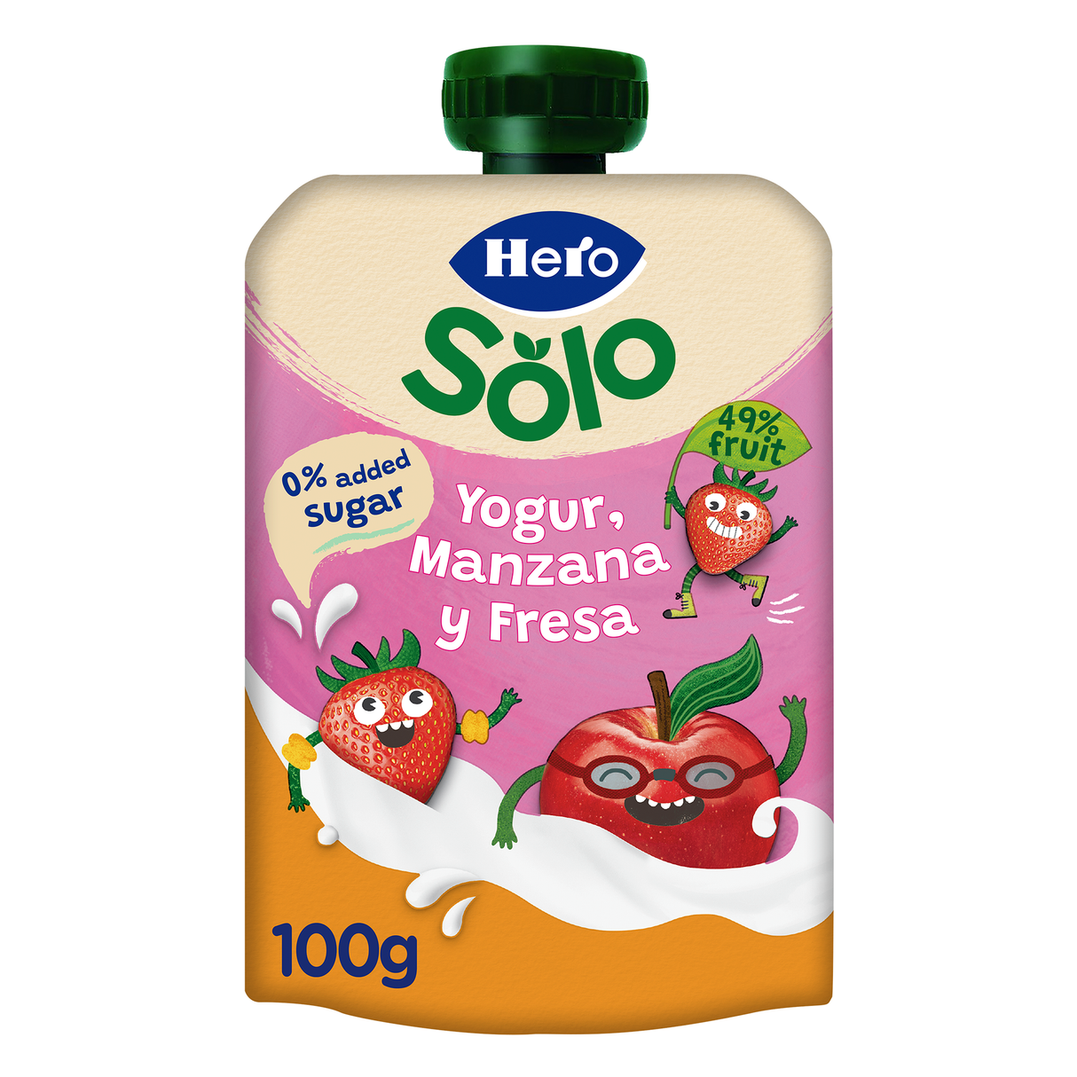 Bolsita Hero Solo yogur con manzana y fresa