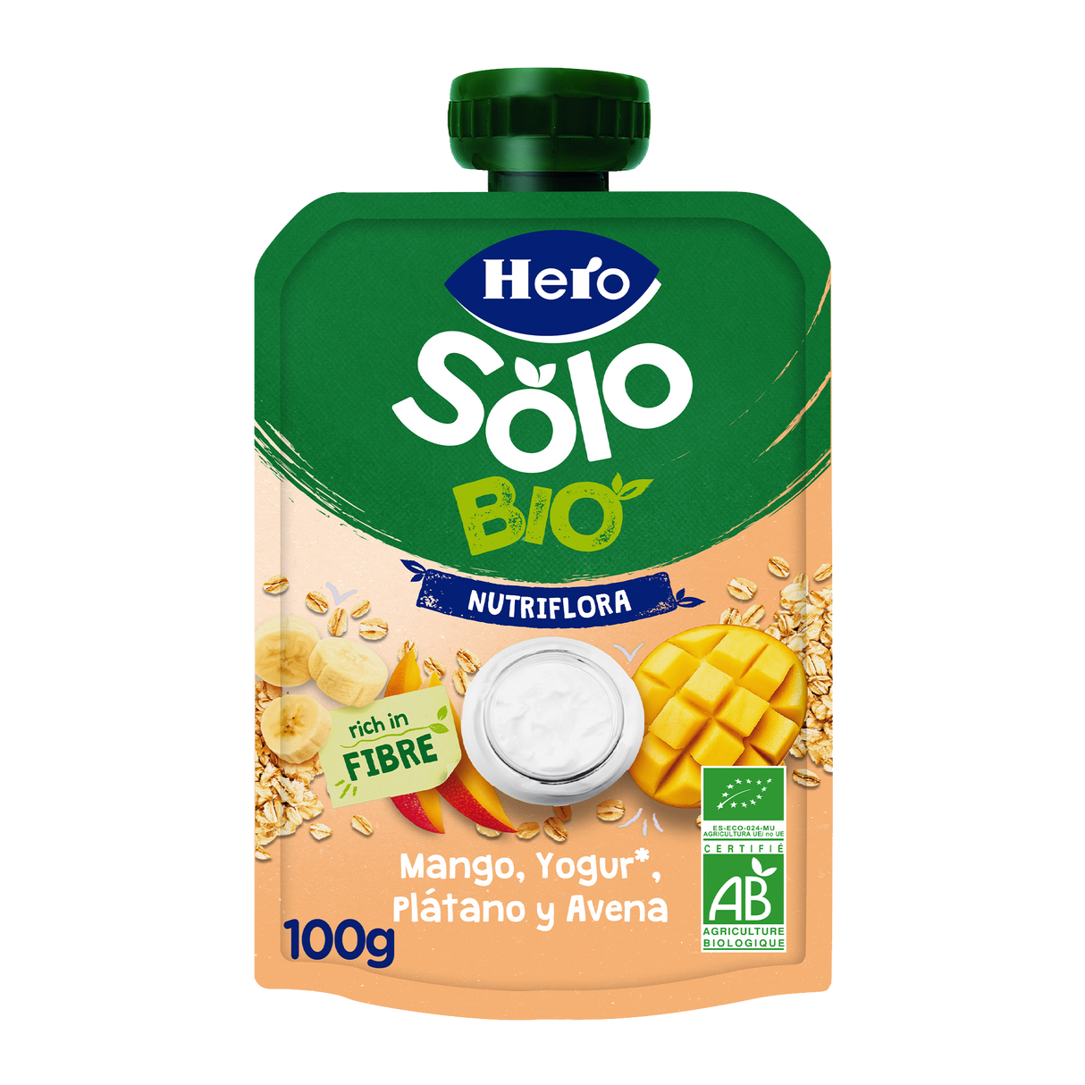 Bolsita Hero Solo Bio mango yogur plátano y avena
