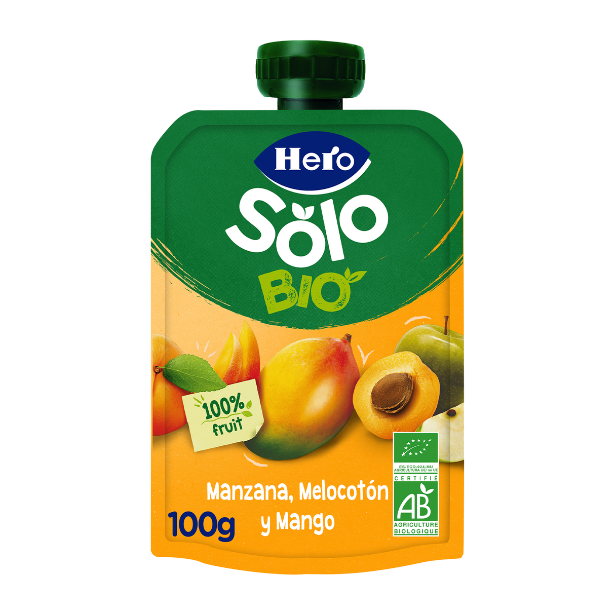 Bolsita Hero Solo Bio manzana melocotón y mango